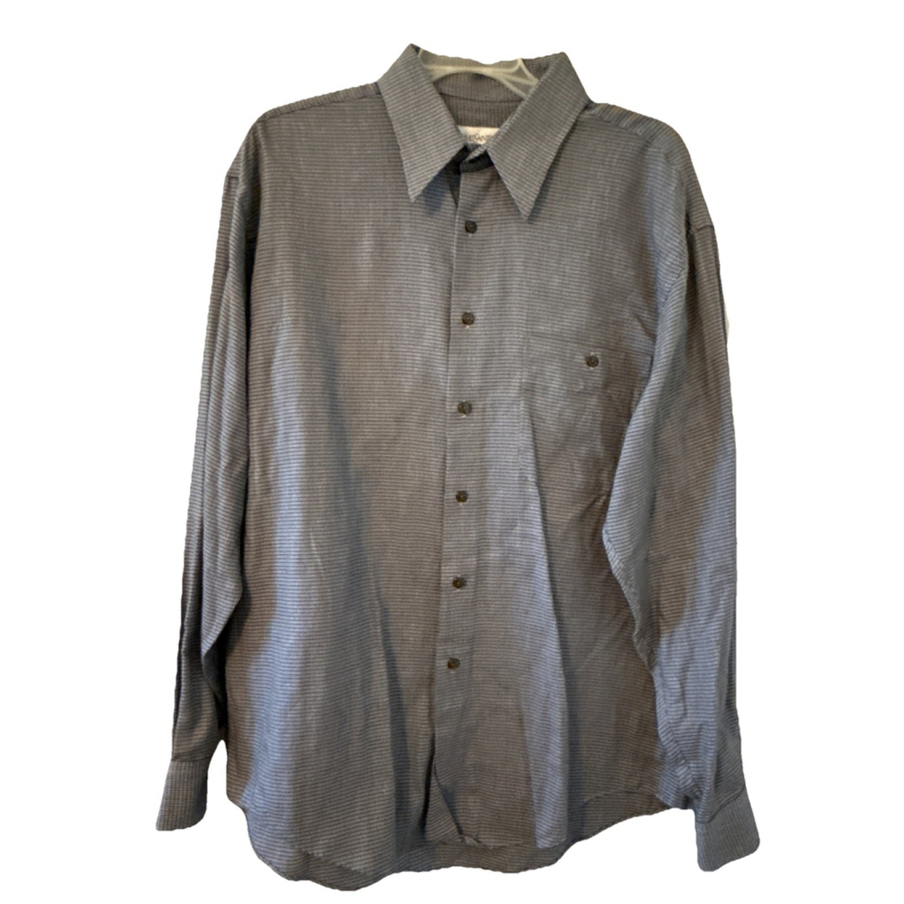 Vintage 1980’s Yves Saint Laurent Men’s Long Sleeve Button Down Shirt Size 16